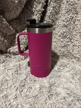 RTIC Pink Travel Mug with Handle and Spill-Resistant Lid 16oz